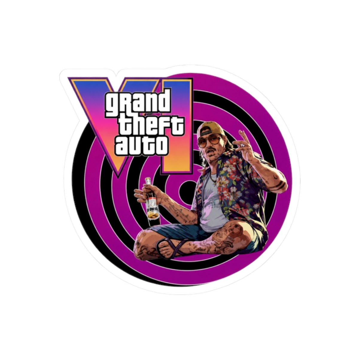 rockstar games gta 6 Sticker | GTA VI - alternate angle 3, merchandise